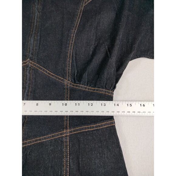 Chicways Denim Dress Women's Small Classiccore Minimalist Retro Basic  Full‎ Zip - Picture 8 of 9